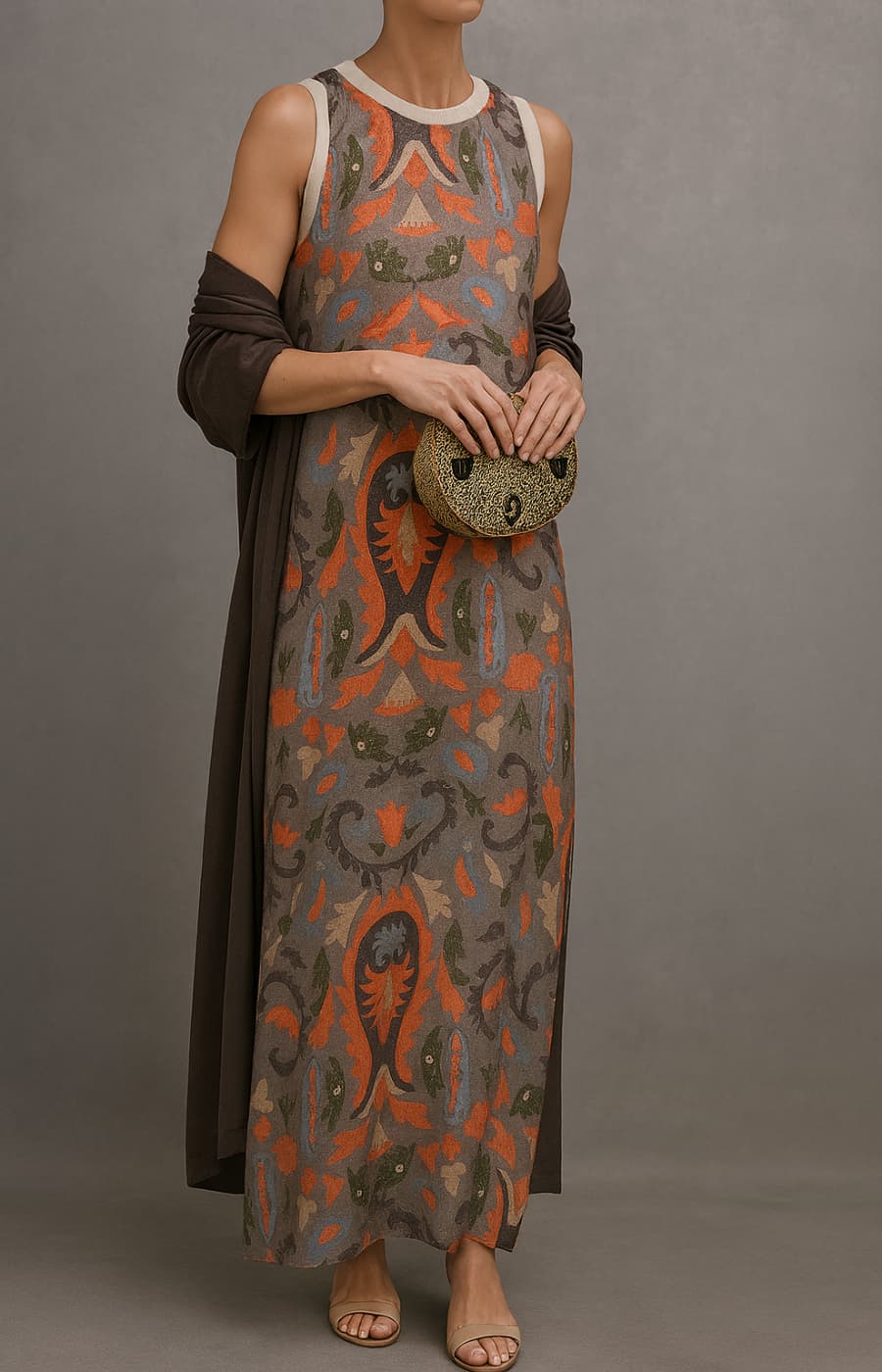 Jimena™ | Vestido largo elegante con estola coordinada y corte refinado para eventos especiales