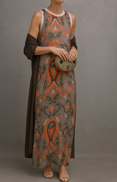 Jimena™ | Vestido largo elegante con estola coordinada y corte refinado para eventos especiales