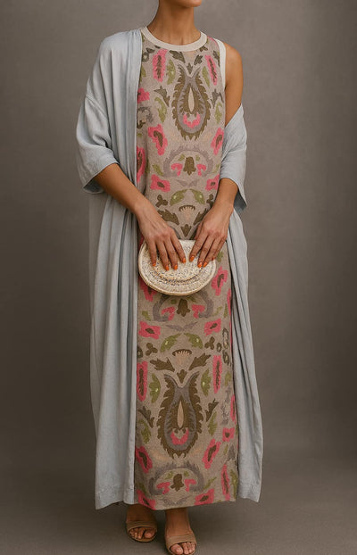 Jimena™ | Vestido largo elegante con estola coordinada y corte refinado para eventos especiales
