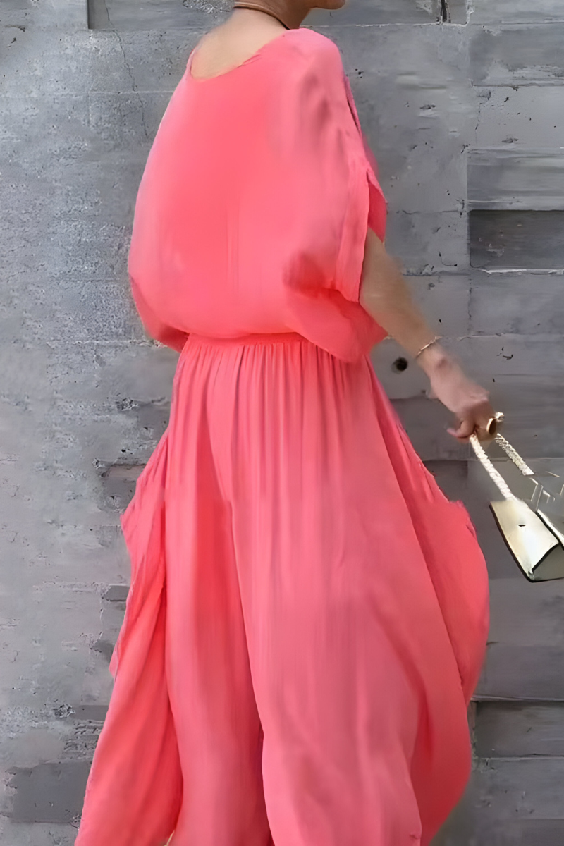 Carlotte™ | Top holgado y pantalón ancho con abertura – conjunto de dos piezas en gasa