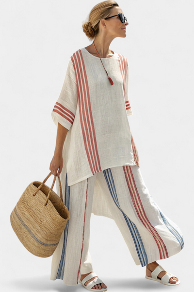 Rebeca™ | Conjunto veraniego de dos piezas con rayas y corte oversize