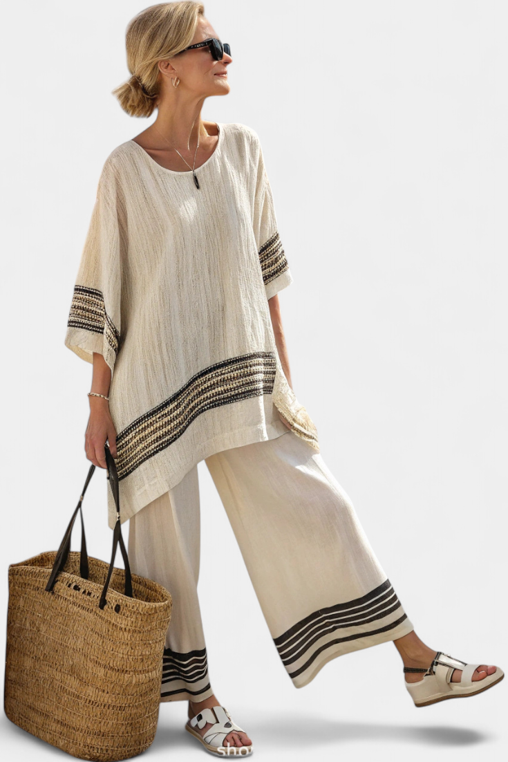 Rebeca™ | Conjunto veraniego de dos piezas con rayas y corte oversize