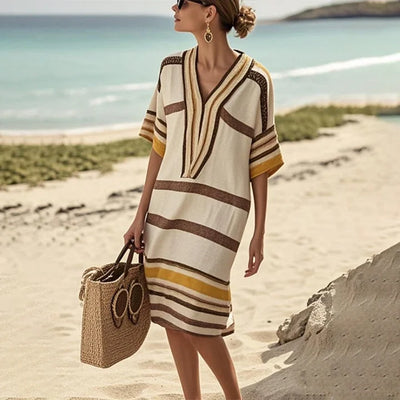 Maya™ | Vestido fluido a rayas – Elegancia desenfadada